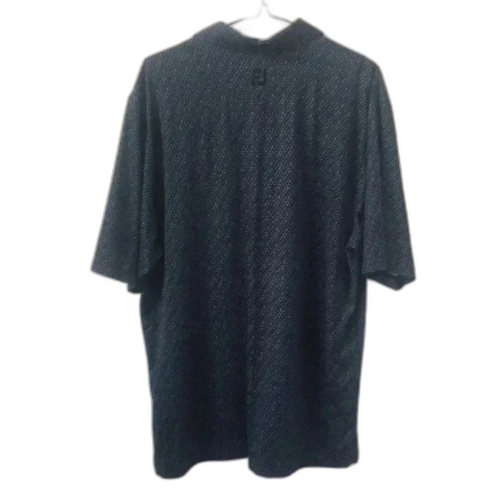 Foot Joy Mens Golf Polo Black and Gray - Picture 2 of 3
